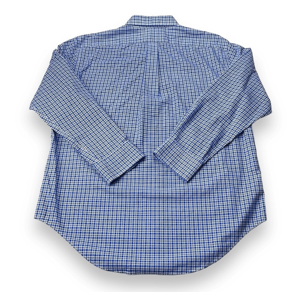 Lauren Ralph Lauren Shirt Mens 16 Blue Classic Fit Plaid Long Sleeve Button Down - Picture 3 of 8